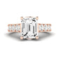 Calluna Moissanite Matching Band Only (does Not Include Engagement Ring) For Ring With Emerald Center rosegold
