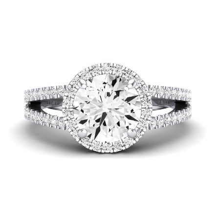 Freesia Moissanite Matching Band Only (does Not Include Engagement Ring) For Ring With Round Center whitegold