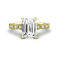Marigold Moissanite Matching Band Only (does Not Include Engagement Ring) For Ring With Emerald Center yellowgold