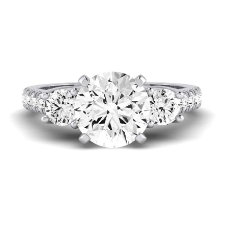 Primrose Moissanite Matching Band Only ( Engagement Ring Not Included) For Ring With Round Center whitegold