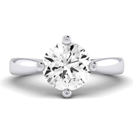 Gardenia Diamond Matching Band Only (does Not Include Engagement Ring) For Ring With Round Center whitegold