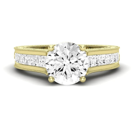 Edelweiss Diamond Matching Band Only (does Not Include Engagement Ring) For Ring With Round Center yellowgold