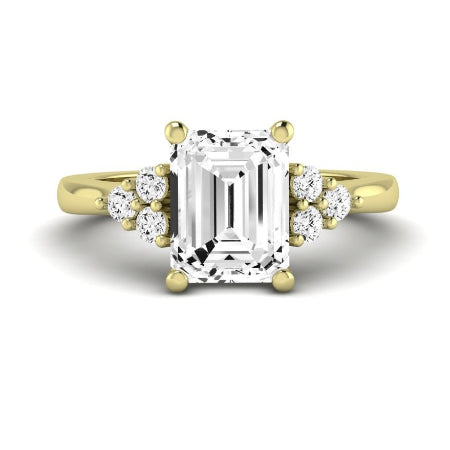 Alyssa Diamond Matching Band Only (does Not Include Engagement Ring) For Ring With Emerald Center yellowgold