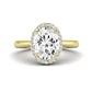 Calla Lily Moissanite Matching Band Only (does Not Include Engagement Ring) For Ring With Oval Center yellowgold