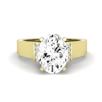 Lavender Oval Moissanite Bridal Set yellowgold