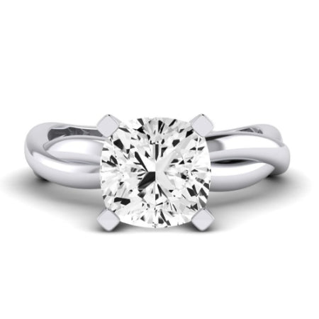 Baneberry Moissanite Matching Band Only (does Not Include Engagement Ring)  For Ring With Cushion Center whitegold