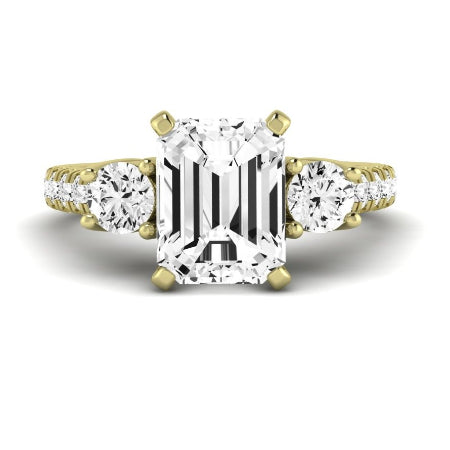Primrose Diamond Matching Band Only ( Engagement Ring Not Included) For Ring With Emerald Center yellowgold