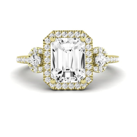 Lunaria Moissanite Matching Band Only (does Not Include Engagement Ring) For Ring With Emerald Center yellowgold