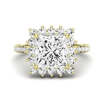 Gazania Diamond Matching Band Only (does Not Include Engagement Ring) For Ring With Princess Center yellowgold