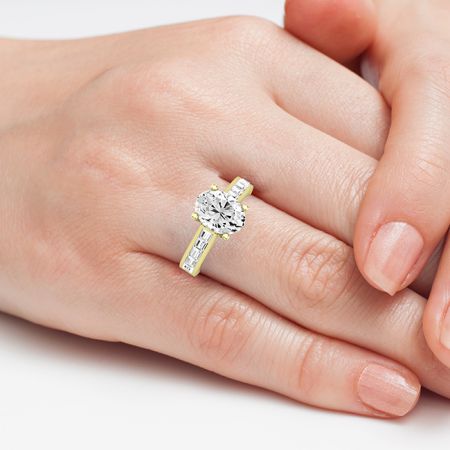 Yarrow Moissanite Matching Band Only (engagement Ring Not Included) For Ring With Oval Center yellowgold