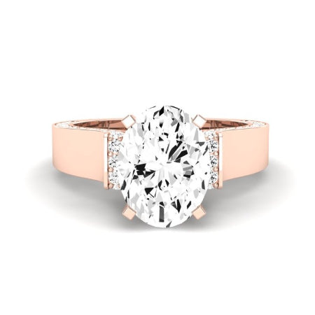 Lavender Moissanite Matching Band Only (engagement Ring Not Included) For Ring With Oval Center rosegold