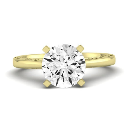 Astilbe Diamond Matching Band Only (does Not Include Engagement Ring) For Ring With Round Center yellowgold