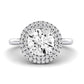 Tulip Moissanite Matching Band Only (does Not Include Engagement Ring) For Ring With Round Center whitegold