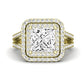 Flora Moissanite Matching Band Only (engagement Ring Not Included) For Ring With Princess Center yellowgold