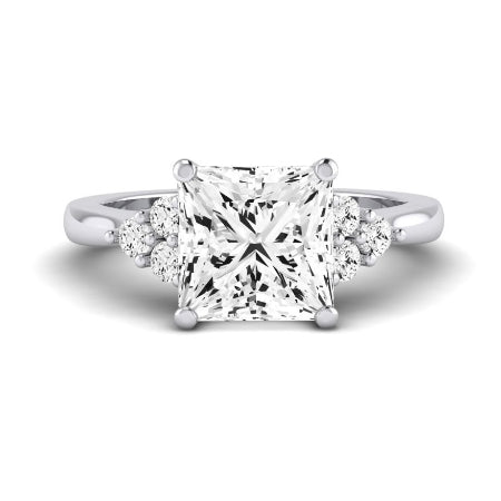 Alyssa Diamond Matching Band Only (does Not Include Engagement Ring) For Ring With Princess Center whitegold