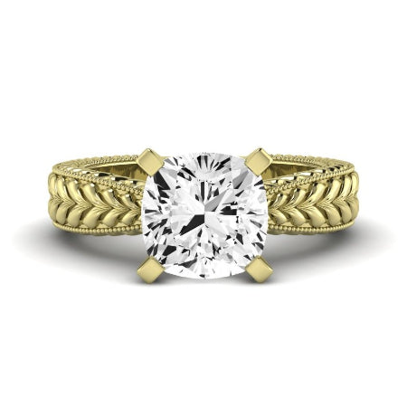 Azalea Diamond Matching Band Only (does Not Include Engagement Ring) For Ring With Cushion Center yellowgold