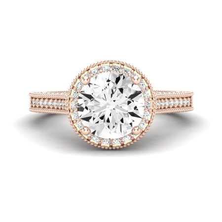 Wallflower Diamond Matching Band Only (does Not Include Engagement Ring) For Ring With Round Center rosegold