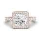 Sweet Pea Moissanite Matching Band Only ( Engagement Ring Not Included) For Ring With Princess Center rosegold