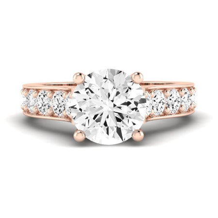 Calluna Moissanite Matching Band Only (does Not Include Engagement Ring) For Ring With Round Center rosegold