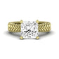 Azalea Moissanite Matching Band Only (does Not Include Engagement Ring) For Ring With Princess Center yellowgold