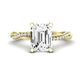 Iris Moissanite Matching Band Only (does Not Include Engagement Ring) For Ring With Emerald Center yellowgold
