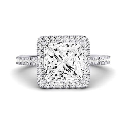 Mallow Moissanite Matching Band Only (does Not Include Engagement Ring)   For Ring With Princess Center whitegold