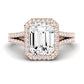 Silene Moissanite Matching Band Only ( Engagement Ring Not Included) For Ring With Emerald Center rosegold