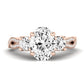 Bottlebrush Moissanite Matching Band Only (does Not Include Engagement Ring) For Ring With Oval Center rosegold
