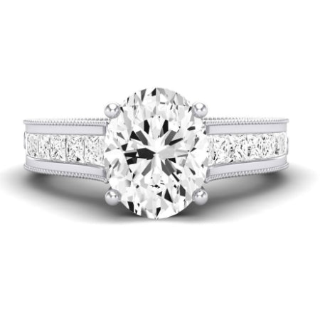 Edelweiss Diamond Matching Band Only (does Not Include Engagement Ring) For Ring With Oval Center whitegold