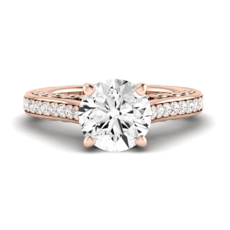 Nala Moissanite Matching Band Only (does Not Include Engagement Ring) For Ring With Round Center rosegold