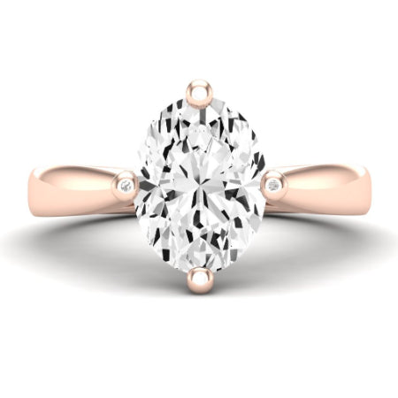 Gardenia Moissanite Matching Band Only ( Engagement Ring Not Included)  For Ring With Oval Center rosegold
