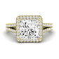Silene Moissanite Matching Band Only ( Engagement Ring Not Included) For Ring With Princess Center yellowgold