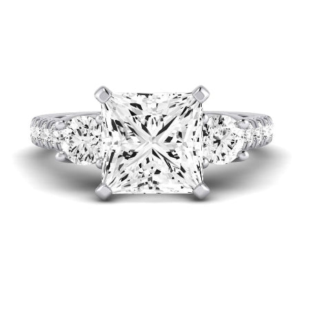 Primrose Moissanite Matching Band Only ( Engagement Ring Not Included) For Ring With Princess Center whitegold