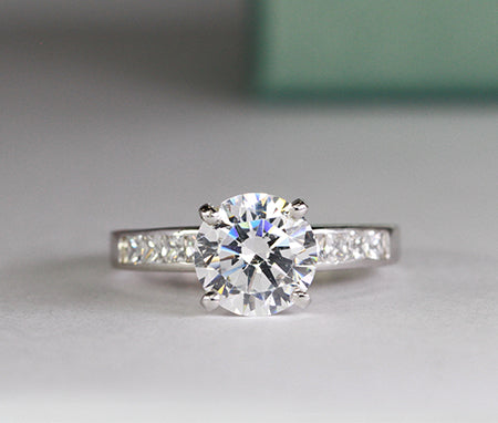 Ayana Round Moissanite Engagement Ring whitegold