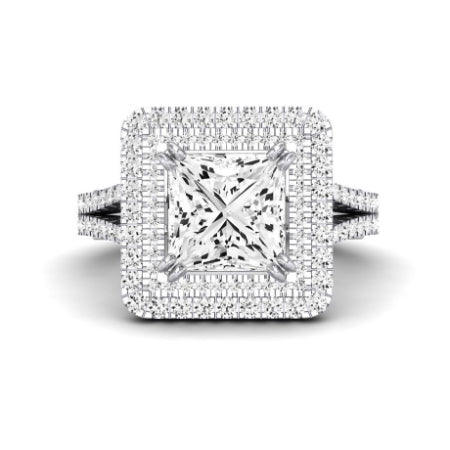 Lupin Moissanite Matching Band Only (does Not Include Engagement Ring)  For Ring With Princess Center whitegold