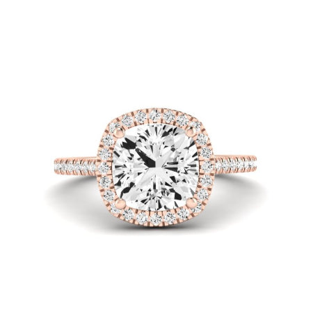 Columbine Moissanite Matching Band Only (does Not Include Engagement Ring) For Ring With Cushion Center rosegold