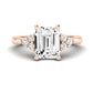 Alyssa Moissanite Matching Band Only (does Not Include Engagement Ring) For Ring With Emerald Center rosegold