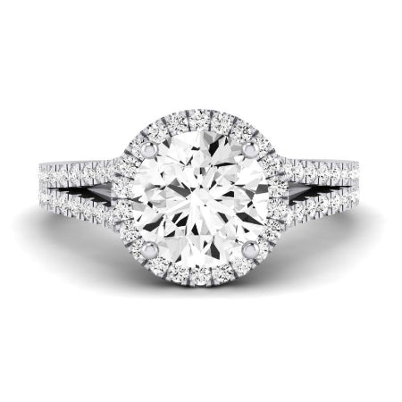 Silene Moissanite Matching Band Only ( Engagement Ring Not Included) For Ring With Round Center whitegold