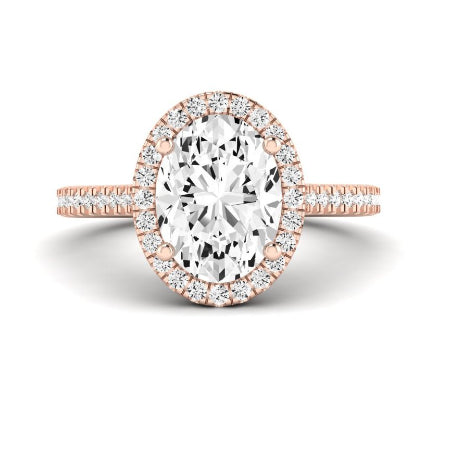 Mallow Moissanite Matching Band Only (does Not Include Engagement Ring)   For Ring With Oval Center rosegold