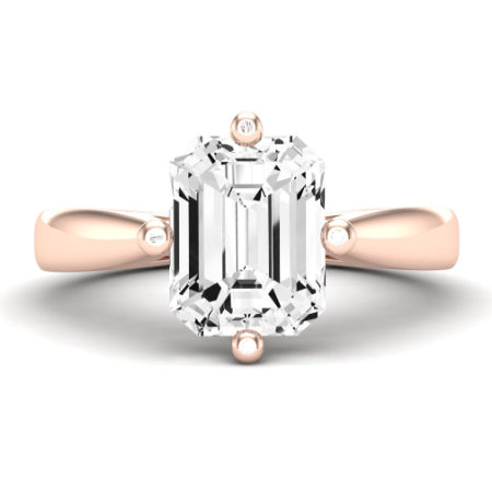 Gardenia Moissanite Matching Band Only ( Engagement Ring Not Included)  For Ring With Emerald Center rosegold