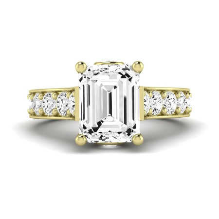 Calluna Moissanite Matching Band Only (does Not Include Engagement Ring) For Ring With Emerald Center yellowgold