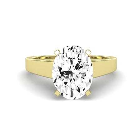 Snowdrop Moissanite Matching Band Only (engagement Ring Not Included) For Ring With Oval Center yellowgold