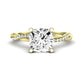 Iris Moissanite Matching Band Only (does Not Include Engagement Ring) For Ring With Cushion Center yellowgold