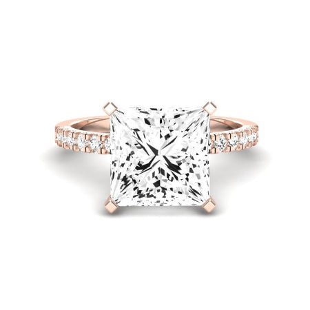 Dahlia Moissanite Matching Band Only (engagement Ring Not Included) For Ring With Princess Center rosegold