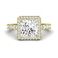 Sweet Pea Moissanite Matching Band Only ( Engagement Ring Not Included) For Ring With Princess Center yellowgold
