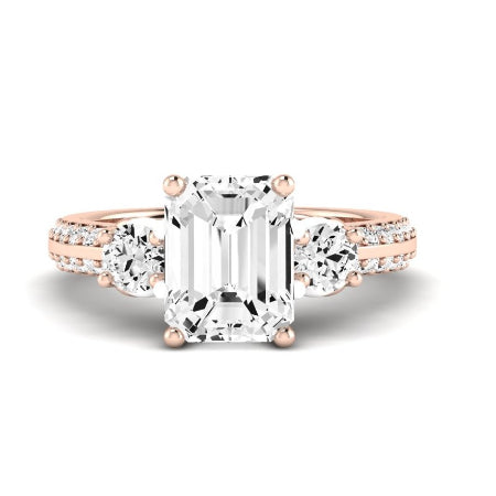 Thistle Emerald Diamond Bridal Set (Lab Grown Igi Cert) rosegold