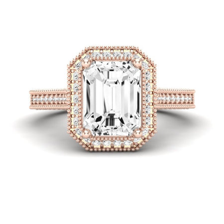 Wallflower Diamond Matching Band Only ( Engagement Ring Not Included) For Ring With Emerald Center rosegold