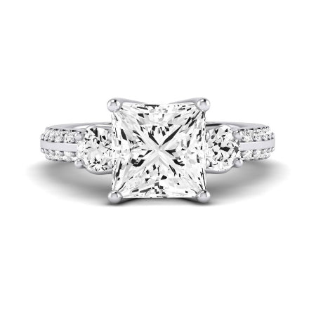 Thistle Diamond Matching Band Only (does Not Include Engagement Ring) For Ring With Princess Center whitegold