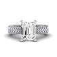 Azalea Moissanite Matching Band Only (does Not Include Engagement Ring) For Ring With Emerald Center whitegold