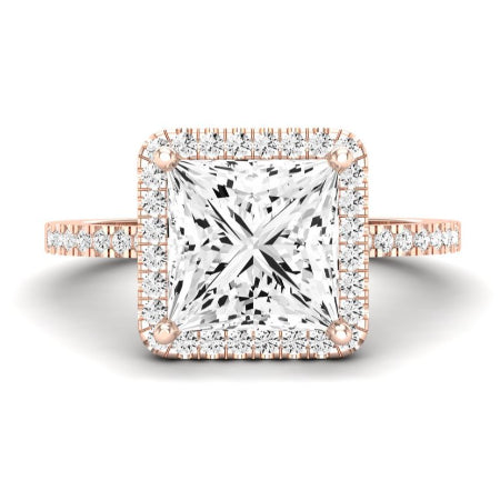 Bergenia Moissanite Matching Band Only (does Not Include Engagement Ring ) For Ring With Princess Center rosegold